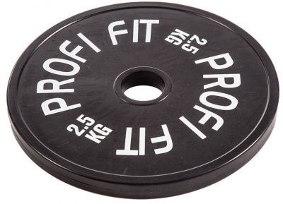 Диск для штанги каучуковый, черный, D-51, 2,5 кг. Profi-Fit | sportres.ru