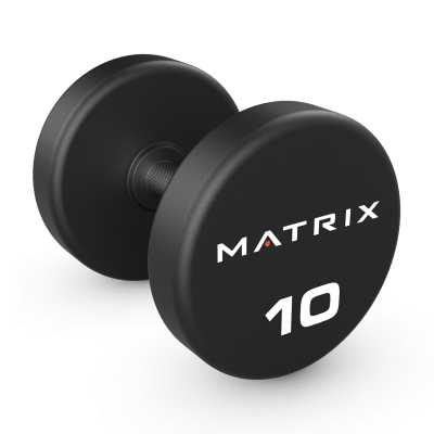 Набор гантелей с уретановым покрытием, 2-50 кг (шаг 2 кг), 25 пар Matrix MAC-URE-DB-R-S1300