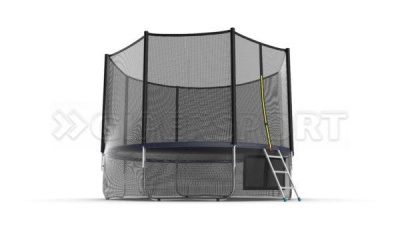Батут с внешней сеткой и лестницей EVO JUMP External 12ft (Blue) + нижняя сеть