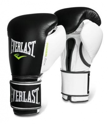 Перчатки тренировочные Everlast Powerlock 12oz черн/бел/зел