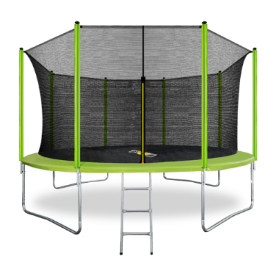 Батут с внутренней сеткой и лестницей ARLAND 14FT (Light Green)