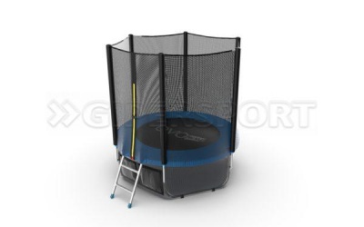 Батут с внешней сеткой и лестницей EVO JUMP External 6ft (Blue) + нижняя сеть