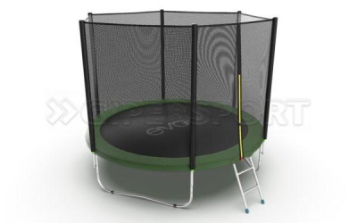 Батут с внешней сеткой и лестницей EVO JUMP External 10ft (Green)