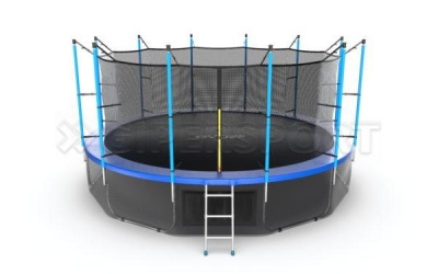 Батут с внутренней сеткой и лестницей EVO JUMP Internal 16ft (Blue) + нижняя сеть