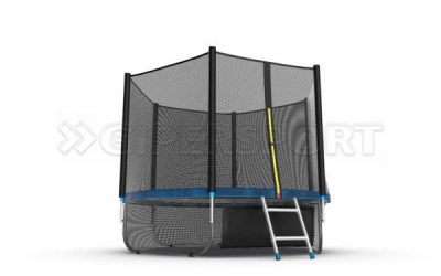 Батут с внешней сеткой и лестницей EVO JUMP External 8ft (Blue) + нижняя сеть