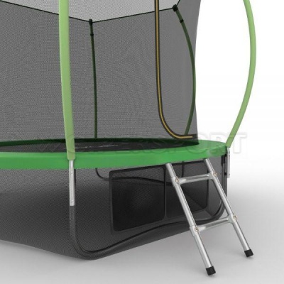 Батут с внутренней сеткой и лестницей EVO JUMP Internal 8ft (Green) + нижняя сеть