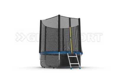 Батут с внешней сеткой и лестницей EVO JUMP External 6ft (Blue) + нижняя сеть