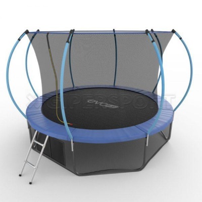 Батут с внутренней сеткой и лестницей EVO JUMP Internal 12ft (Blue) + нижняя сеть