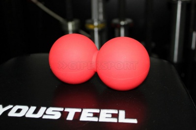 Мячик массажный Yousteel ДВОЙНОЙ, красный