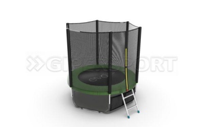 Батут с внешней сеткой и лестницей EVO JUMP External 6ft (Green) + нижняя сеть