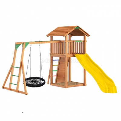 Уютный столик со скамейками и тентом Rainbow Play Sistems (Cozy Picnic Table RYB)