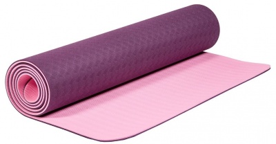 Коврик для йоги и фитнеса Profi-Fit, 6 мм, Проф (фиолетовый-розовый) | sportres.ru