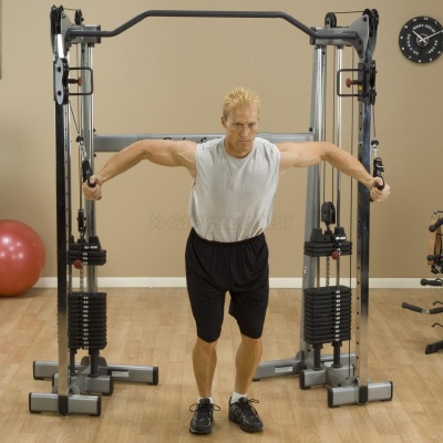 Сдвоенная блочная стойка Body Solid с двумя весовыми стеками по 72,5 кг