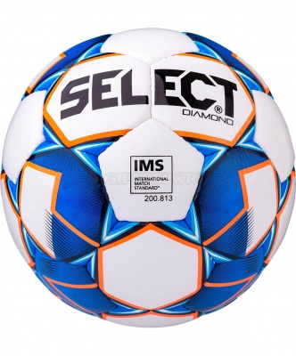 Мяч футбольный Diamond IMS 810015, №4 белый/синий/оранжевый