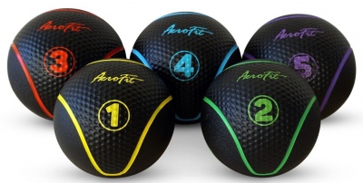 Медбол Aerofit 1 кг, черный/ желтый | sportres.ru