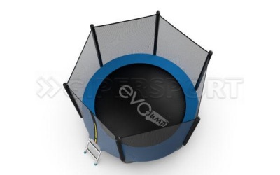 Батут с внешней сеткой и лестницей EVO JUMP External 8ft (Blue)