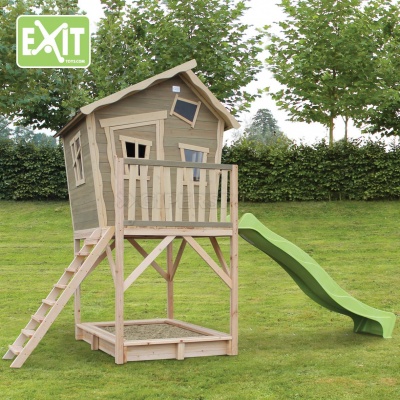 Игровой дом Exit Toys с изгибом с горкой 700