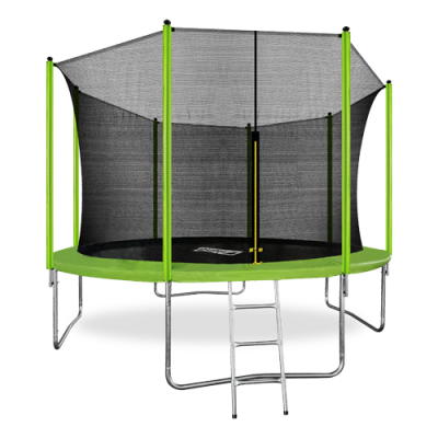 Батут с внутренней сеткой и лестницей ARLAND 12FT (Light Green)