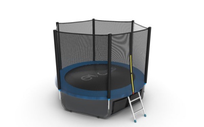 Батут с внешней сеткой и лестницей EVO JUMP External 8ft (Blue) + нижняя сеть