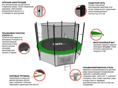 Батут Unix 6 ft inside (green)
