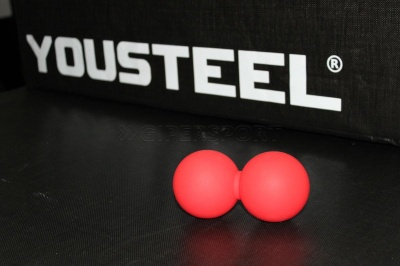 Мячик массажный Yousteel ДВОЙНОЙ, красный