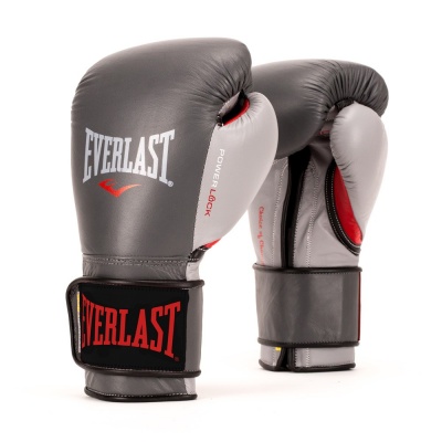 Перчатки тренировочные Everlast Powerlock 14oz сер/красн