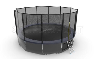 Батут с внешней сеткой и лестницей EVO JUMP External 16ft (Blue) + нижняя сеть