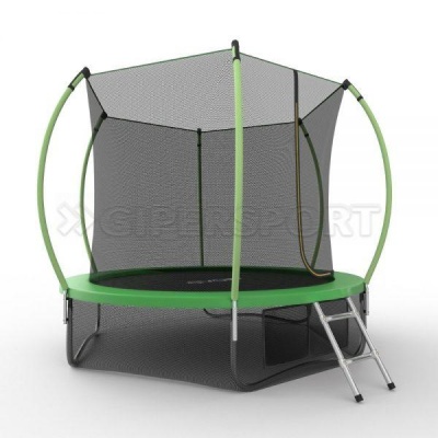 Батут с внутренней сеткой и лестницей EVO JUMP Internal 8ft (Green) + нижняя сеть