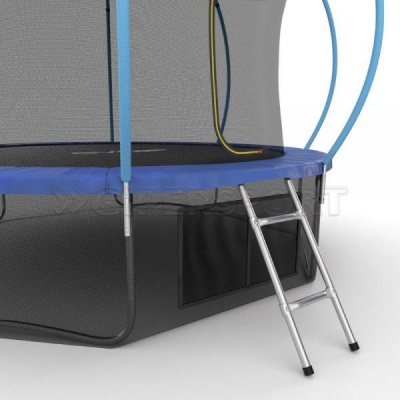 Батут с внутренней сеткой и лестницей EVO JUMP Internal 12ft (Blue) + нижняя сеть