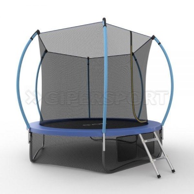 Батут с внутренней сеткой и лестницей EVO JUMP Internal 8ft (Blue) + нижняя сеть