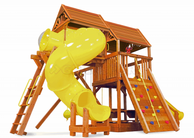 Детская площадка Rainbow Play Sistems Саншайн Клубхаус Спиральная Горка Делюкс