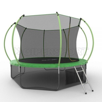 Батут с внутренней сеткой и лестницей EVO JUMP Internal 12ft (Green) + нижняя сеть