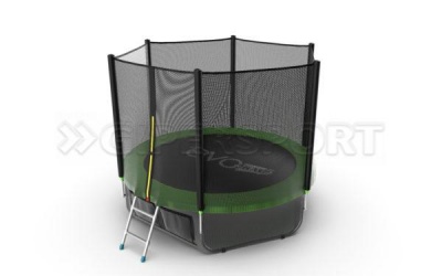 Батут ARLAND 8FT с внутренней страховочной сеткой и лестницей (Blue)