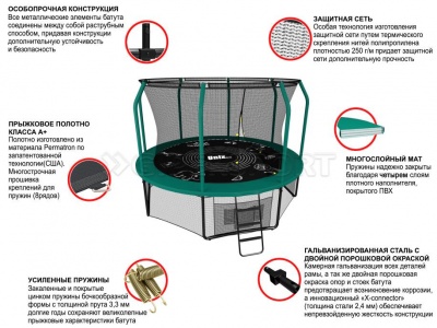 Батут UNIXline SUPREME GAME 8 ft (green)
