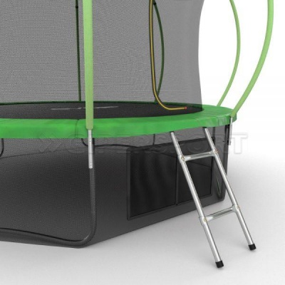 Батут с внутренней сеткой и лестницей EVO JUMP Internal 12ft (Green) + нижняя сеть
