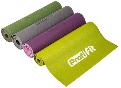 Коврик для йоги и фитнеса Profi-Fit, 6 мм, Проф (фиолетовый-розовый) | sportres.ru