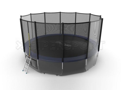 Батут с внешней сеткой и лестницей EVO JUMP External 16ft (Blue) + нижняя сеть