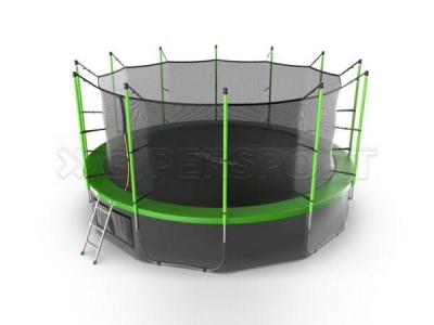 Батут с внутренней сеткой и лестницей EVO JUMP Internal 16ft (Green) + нижняя сеть