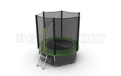 Батут с внешней сеткой и лестницей EVO JUMP External 6ft (Green) + нижняя сеть