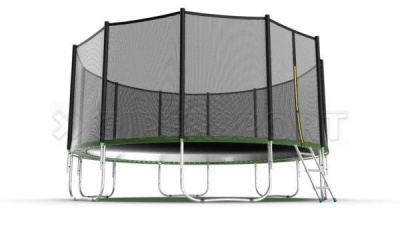 Батут с внешней сеткой и лестницей EVO JUMP External 16ft (Green)