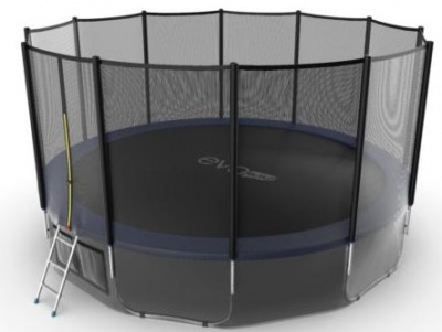 Батут с внешней сеткой и лестницей EVO JUMP External 16ft (Blue) + нижняя сеть