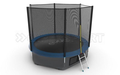 Батут с внешней сеткой и лестницей EVO JUMP External 10ft (Blue) + нижняя сеть