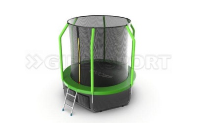 Батут с внутренней сеткой и лестницей Evo Jump Cosmo 6ft (Green)+ нижняя сеть