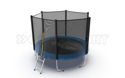 Батут с внешней сеткой и лестницей EVO JUMP External 8ft (Blue)