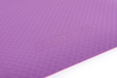 Коврик для йоги и фитнеса Profi-Fit, 6 мм, Проф (фиолетовый-розовый) | sportres.ru