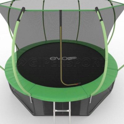 Батут с внутренней сеткой и лестницей EVO JUMP Internal 12ft (Green) + нижняя сеть