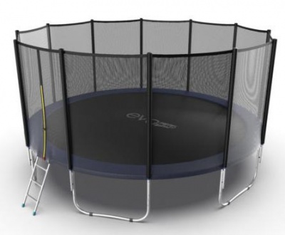 Батут с внешней сеткой и лестницей EVO JUMP External 16ft (Blue)
